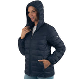 Alpine Swiss Eva Women’s Hooded Puffer Jacket – Navy