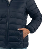 Alpine Swiss Eva Women’s Hooded Puffer Jacket – Navy