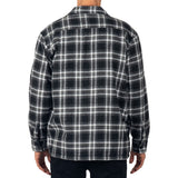 Alpine Swiss Felix Mens Fleece Flannel Jacket Heavyweight Zip-Up Plaid Shacket – Black Gray