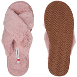 Alpine Swiss Women Fuzzy Fluffy Faux Fur Slippers Memory Foam Indoor House Shoes – Peach