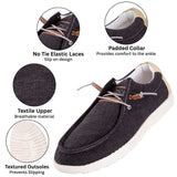 Alpine Swiss Flynn Mens Boat Shoes Lightweight Slip-On Loafers Moc Toe Sailing Deck – Charcoal