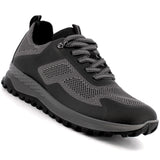 Alpine Swiss Mens Trail Hiking Sneaker Waterproof Made in Italy Athletic Shoes – Black Gray