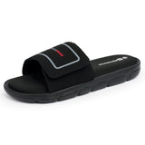 Alpine Swiss Gabe Cloud Slide Sandals For Men Shock-Absorbing Foam Insole With Arch – Black