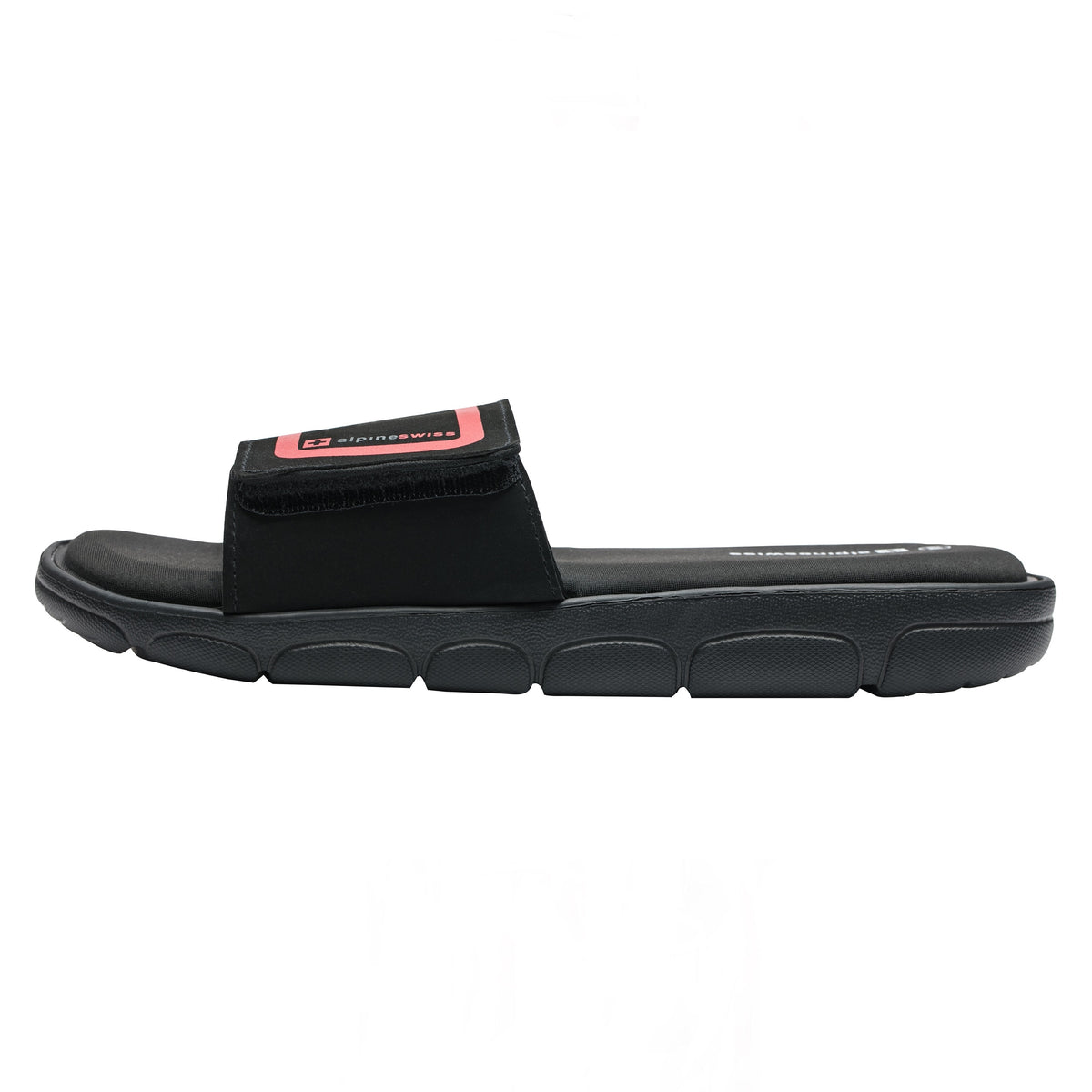 Alpine Swiss Gabe Cloud Slide Sandals For Men Shock-Absorbing Foam Insole With Arch – Black