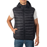 Alpine Swiss Gage Mens Hooded Puffer Vest Down Alternative Packable Vest Jacket – Black
