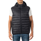 Alpine Swiss Gage Mens Hooded Puffer Vest Down Alternative Packable Vest Jacket – Black