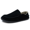 Alpine Swiss Gary Mens Genuine Suede Moccasin Slippers Sherpa Slip On Shoes – Black