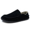 Alpine Swiss Gary Mens Genuine Suede Moccasin Slippers Sherpa Slip On Shoes – Black