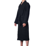 Alpine Swiss Mens Cotton Blend Shawl Robe Lightweight Kimono Knit Spa Bathrobe – Black