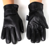 Alpine Swiss Mens Gloves Dressy Genuine Leather Warm Thermal Lined Wrist Strap – Black