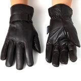 Alpine Swiss Mens Gloves Dressy Genuine Leather Warm Thermal Lined Wrist Strap – Brown