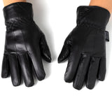 Alpine Swiss Mens Touch Screen Gloves Leather Thermal Lined Phone Texting Gloves – Black