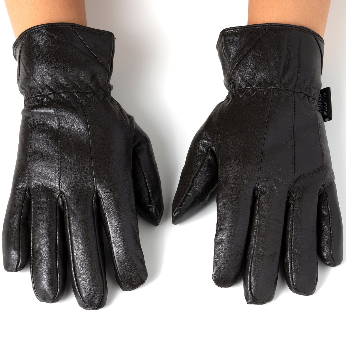 Alpine Swiss Mens Touch Screen Gloves Leather Thermal Lined Phone Texting Gloves – Brown