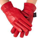 Alpine Swiss Womens Touch Screen Gloves Leather Phone Texting Glove Thermal Warm – Red