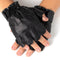 Alpine Swiss Mens Fingerless Gloves Genuine Leather for Workout Training Riding – Black