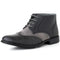 Alpine Swiss Mens Boots Wing Tip Lace Up Dress Shoes Two Tone Brogue Medallion – Gray