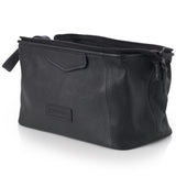 Alpine Swiss Lauter Toiletry Bag Genuine Leather Shaving Kit Dop Kit Travel Case – Black