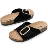 Alpine Swiss Heidi Women's Slide Sandals – Black