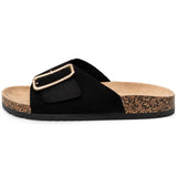 Alpine Swiss Heidi Women's Slide Sandals – Black