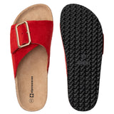 Alpine Swiss Heidi Women's Slide Sandals – Red
