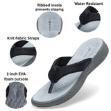 Alpine Swiss Holly Womens Flip Flops Comfortable Anti Slip EVA Foam Thong Sandals – Black