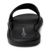 Alpine Swiss Hugo Mens Vegan Leather Slide Sandals Dressy Comfy Indoor Outdoor Shoes – Black