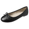 Alpine Swiss Iris Womens Ballet Flats Classic Bow Slip On Comfortable Shoes – Black