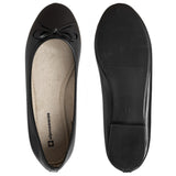 Alpine Swiss Iris Womens Ballet Flats Classic Bow Slip On Comfortable Shoes – Black