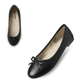 Alpine Swiss Iris Womens Ballet Flats Classic Bow Slip On Comfortable Shoes – Black