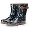 Alpine Swiss Izzy Womens Waterproof Rain Boots Mid Calf Tall Rubber Garden Boots – Flower Short