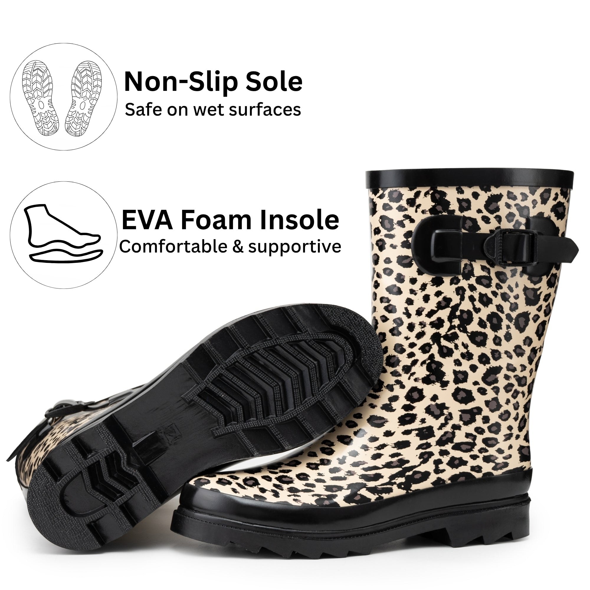 Alpine Swiss Izzy Womens Mid Calf Rain Boots – Waterproof Rubber