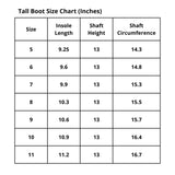 Izzy tall size chart