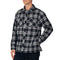 Alpine Swiss Josh Mens Fleece Flannel Jacket Warm Snap Button Plaid Shacket – Black Gray