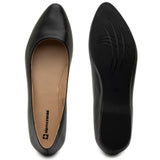 Alpine Swiss Julia Womens Leather Pointed Toe Ballet Flats Comfort Slip On Shoes – Black Leather