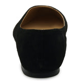 Alpine Swiss Julia Womens Leather Pointed Toe Ballet Flats Comfort Slip On Shoes – Black Suede