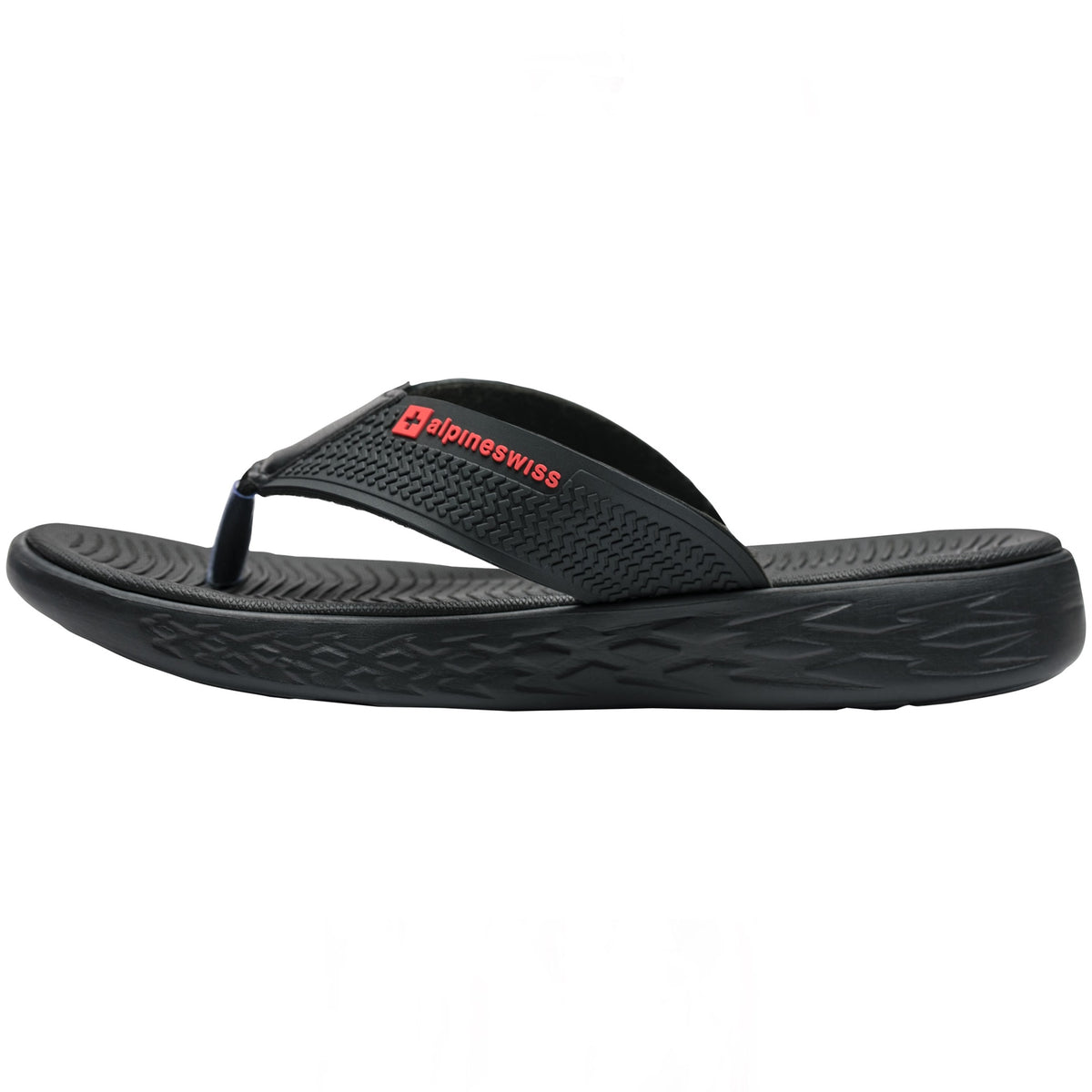 Alpine Swiss Katie Womens Flip Flops Outdoor Walking Thong Sandals Anti-Slip – Black