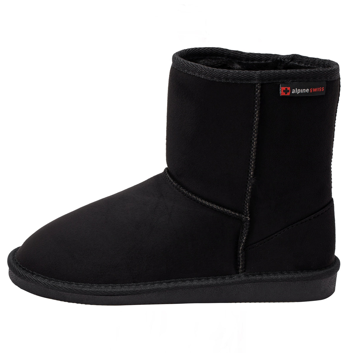 Alpine Swiss Laura Women's Short Winter Boots – Black
