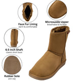 Alpine Swiss Laura Women's Short Winter Boots – Chestnut