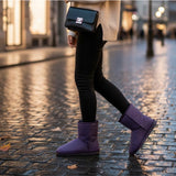 Alpine Swiss Laura Women's Short Winter Boots – Purple