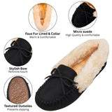 Alpine Swiss Leah Women’s Moccasin Slippers – Black