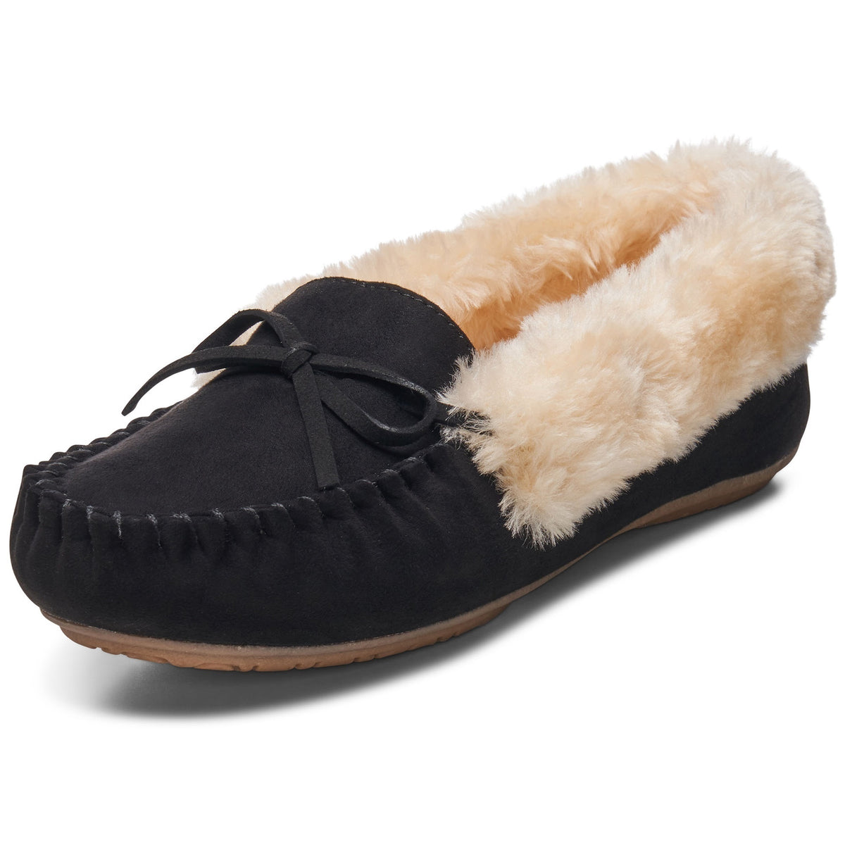 Alpine Swiss Leah Women’s Moccasin Slippers – Black