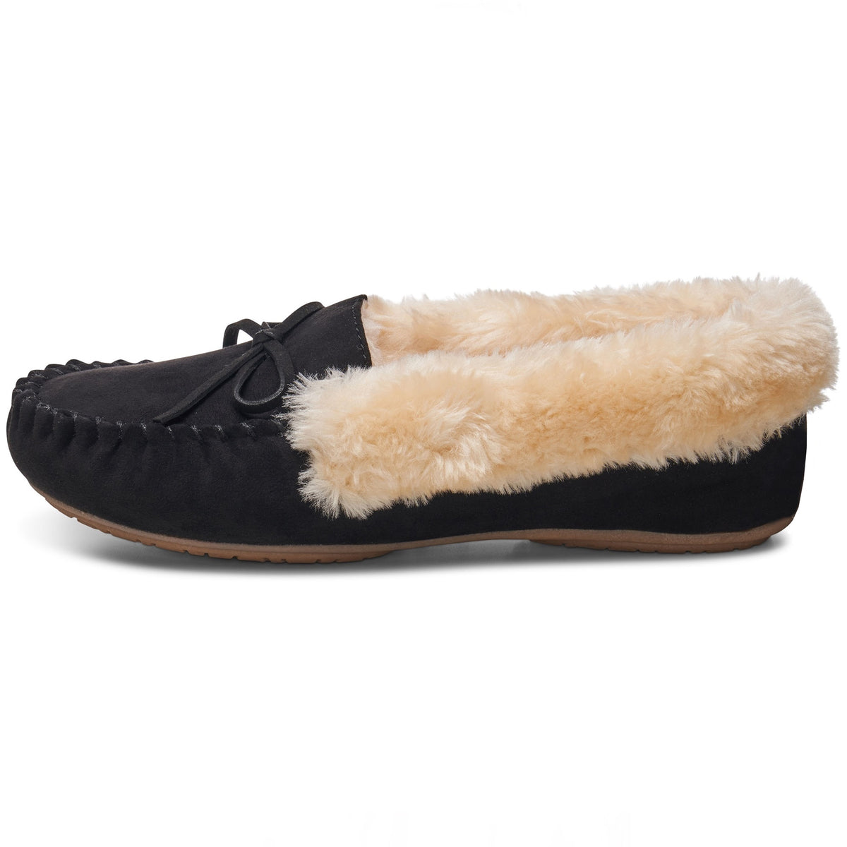 Alpine Swiss Leah Women’s Moccasin Slippers – Black