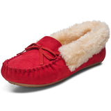 Alpine Swiss Leah Women’s Moccasin Slippers – Red