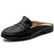 Alpine Swiss Linda Womens Leather Mule Loafers Slip On Penny Loafer Flats Slides – Black Leather