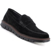 Alpine Swiss Mateo Mens Suede Penny Loafers Italian Dress Casual Slip On Shoes – Black