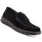 Alpine Swiss Mateo Mens Suede Penny Loafers Italian Dress Casual Slip On Shoes – Black