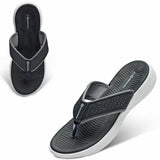 Alpine Swiss Miley Flip Flops for Women Comfortable Outdoor Walking Thong Sandals – Black
