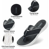 Alpine Swiss Miley Flip Flops for Women Comfortable Outdoor Walking Thong Sandals – Black