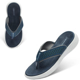 Alpine Swiss Miley Flip Flops for Women Comfortable Outdoor Walking Thong Sandals – Blue
