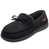 Alpine Swiss Womens Moccasin Slippers Warm Shearling Comfortable House Shoes – Black
